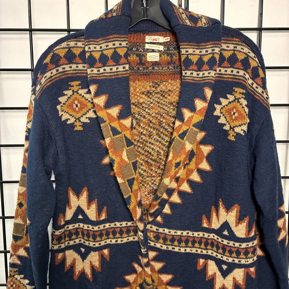 Faherty B Yellowtail X Lodge Cardigan Med Organic Cotton NEW $298 Western Cozy - Picture 3 of 12